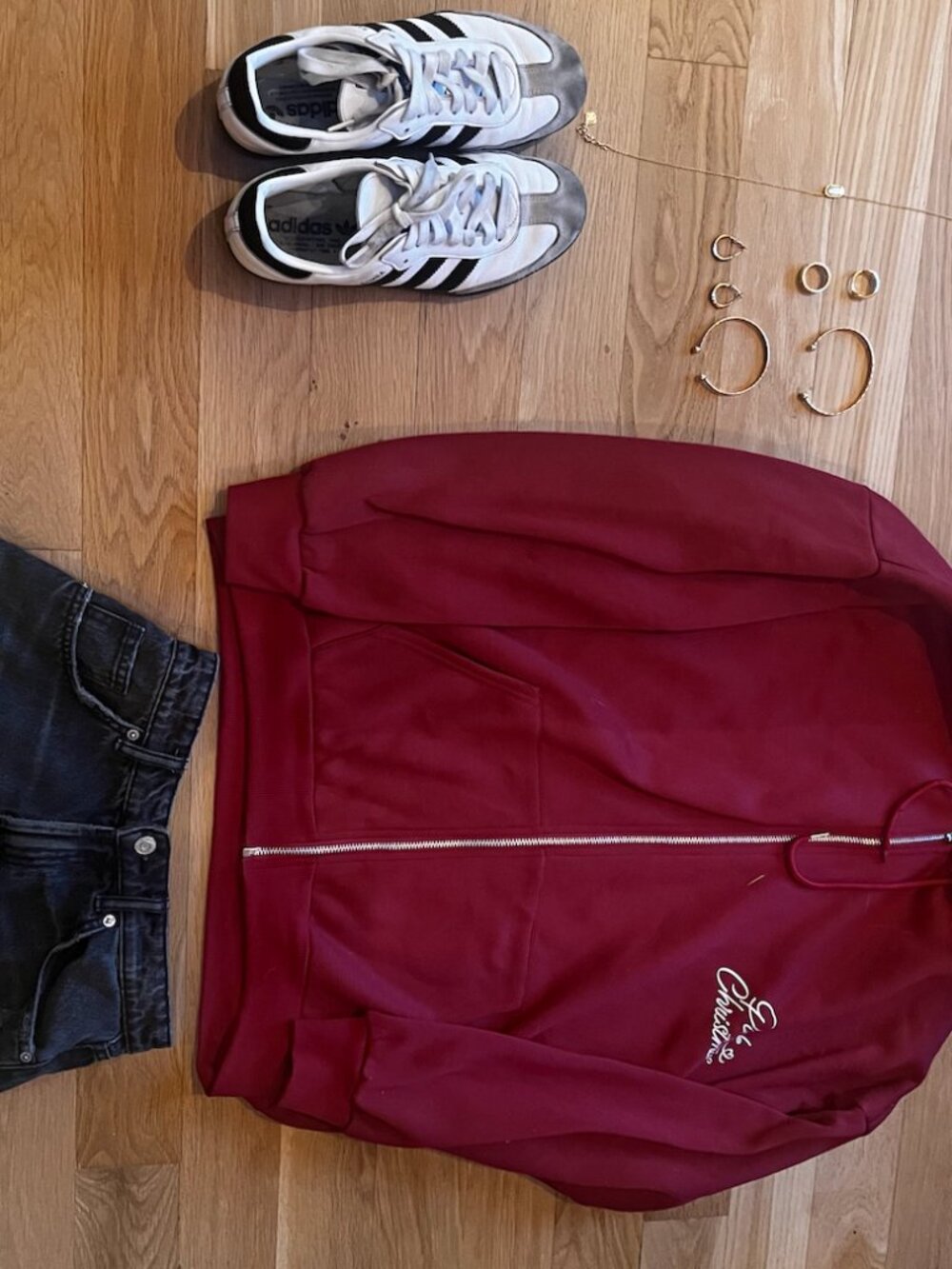 Maroon/red hoodie, size small, zip-up
